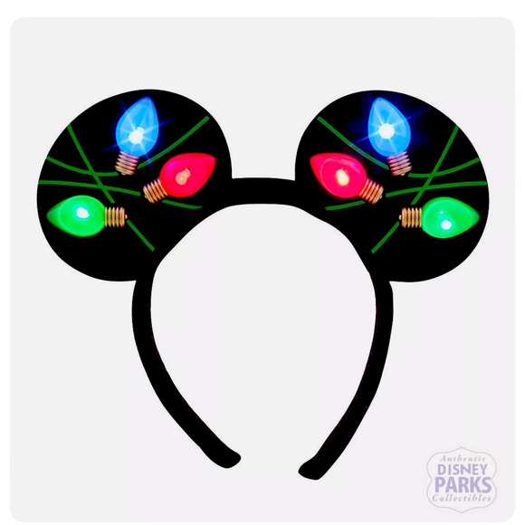Disney Parks Mickey Ear Headband Light-Up Bulb Holiday Minnie Ears Christmas - Picture 1 of 5